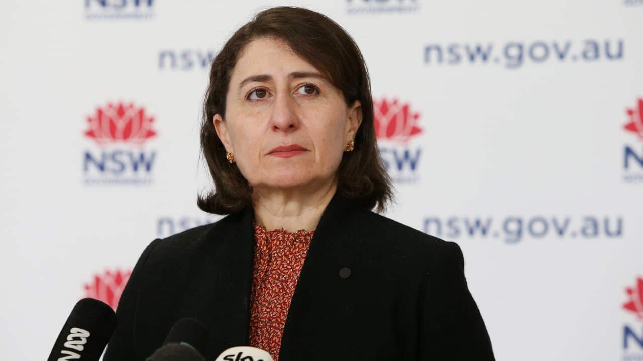 NSW Premier Gladys Berejiklian takes questions during a COVID-19 update and press conference in Sydney.
