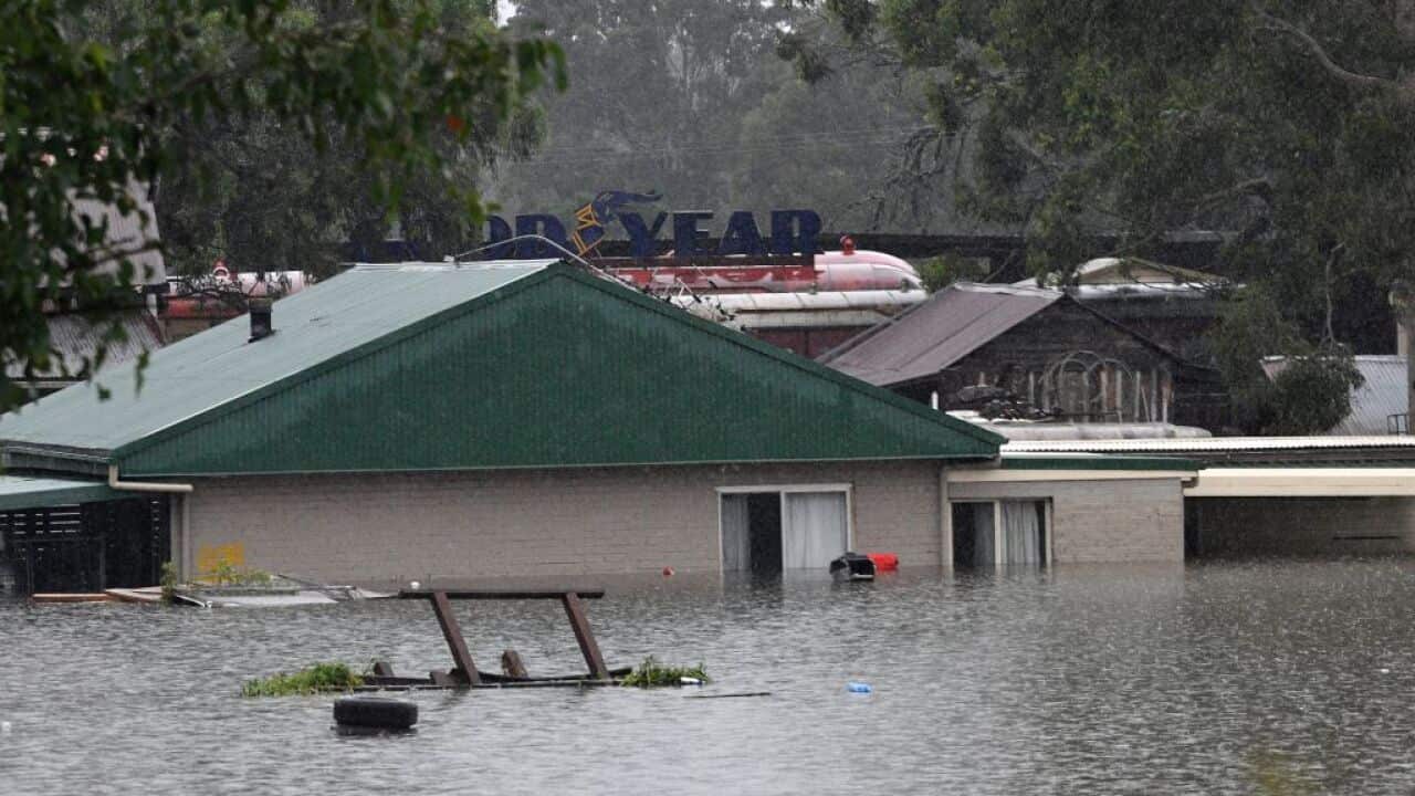 A flooded residential area near Windsor on 22 March 2021.