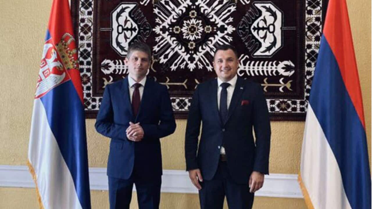 Arno Gujon sastao se u Beogradu sa ministrom za ljudska prava i izbeglice BiH Milošem Lučićem.