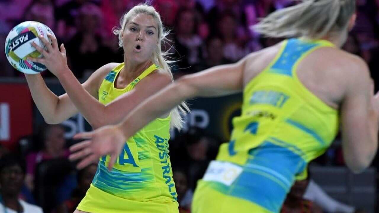 Gretel Tippett of Australia passes the ball