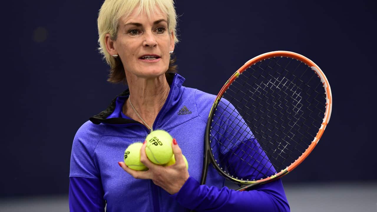 Judy Murray playing tennis.
