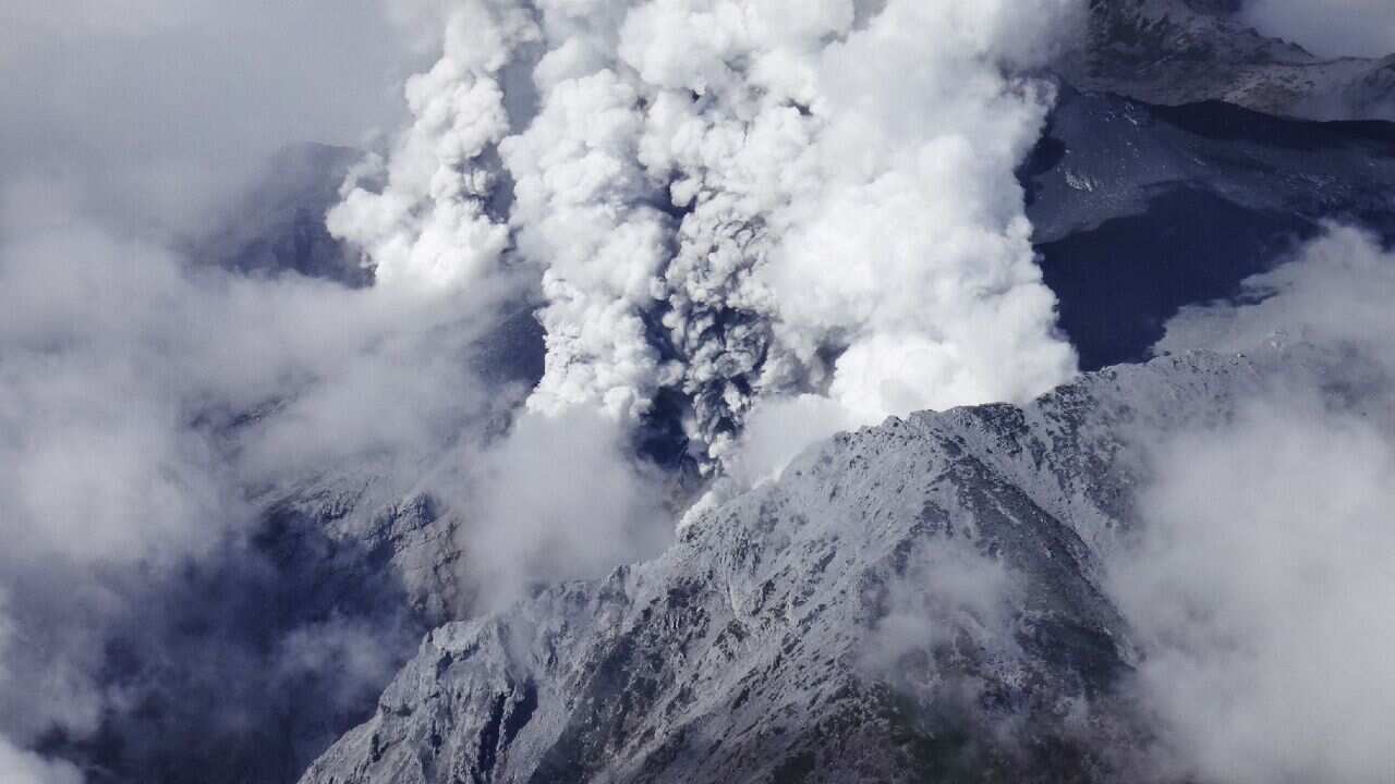 Japan's volcano Ontake erupts in Nagano prefecture, central Japan. 