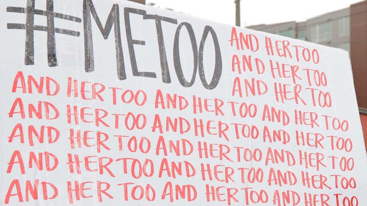 : A placard at a Women's March in Seattle