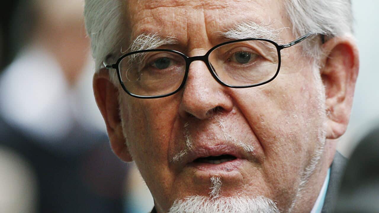 Rolf Harris outside court.