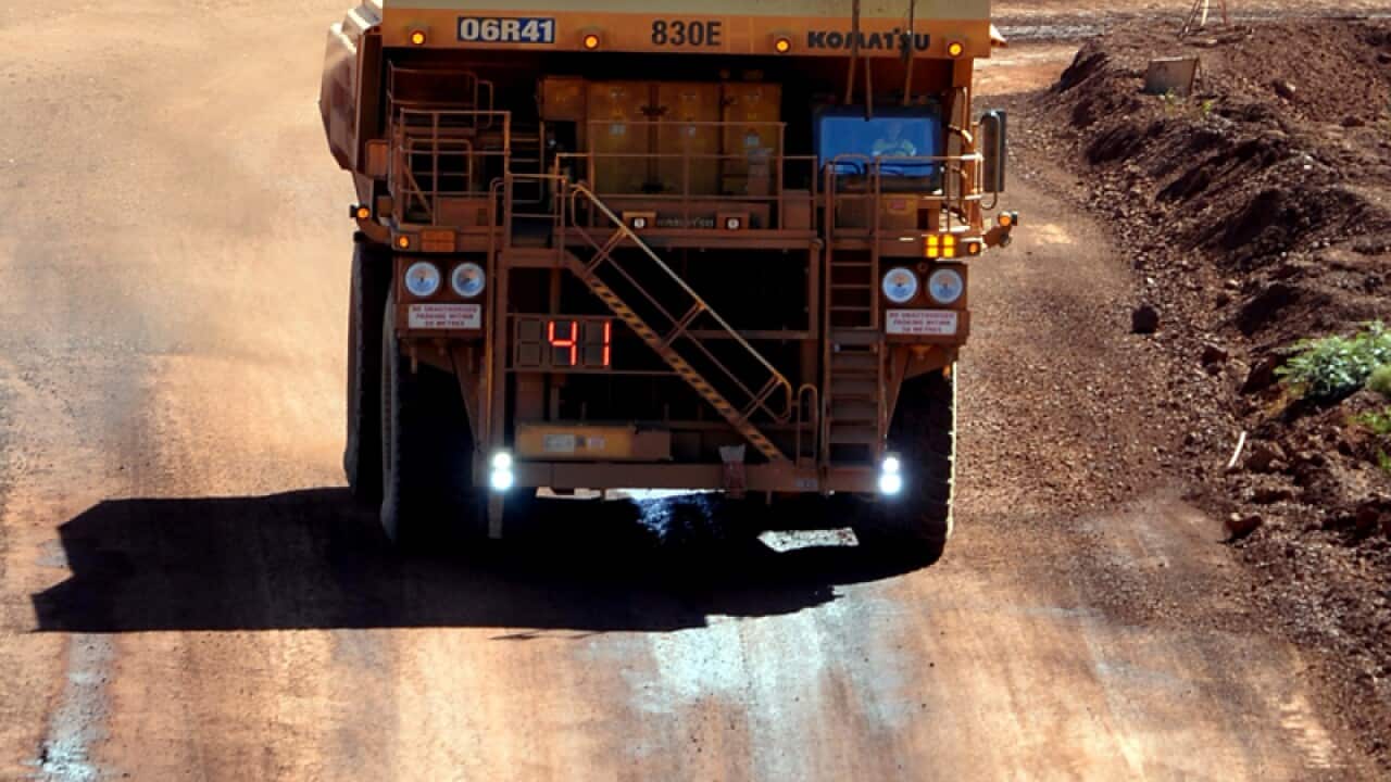 A haulage truck on a mine