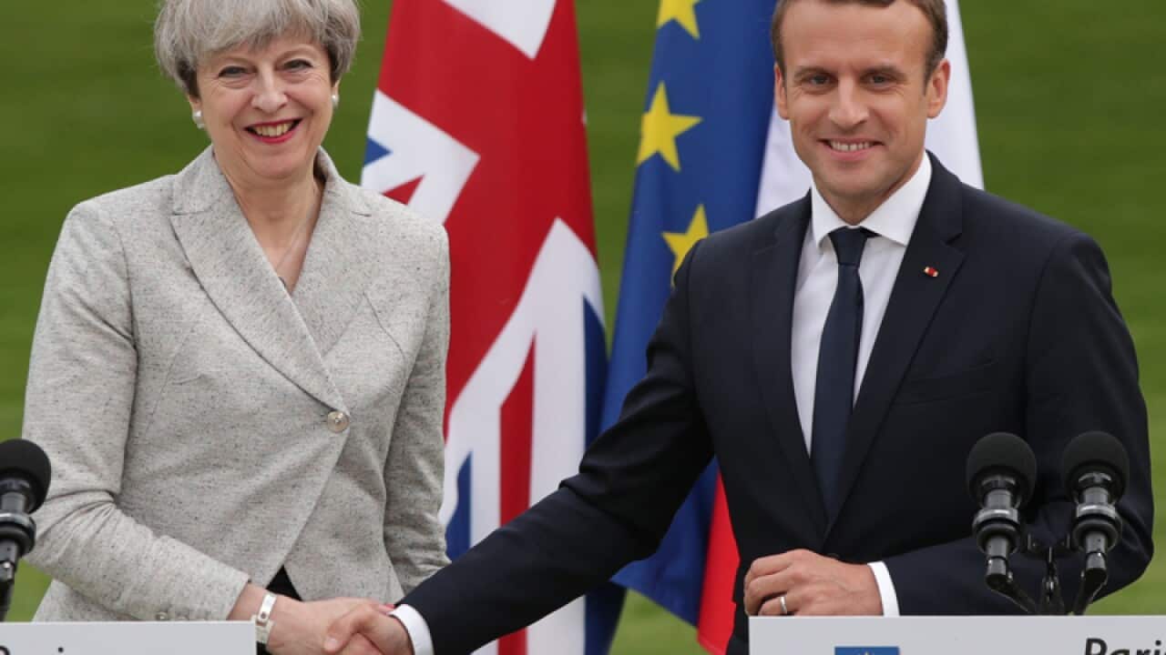 UK Prime Minister Theresa May and French President Emmanuel Macron