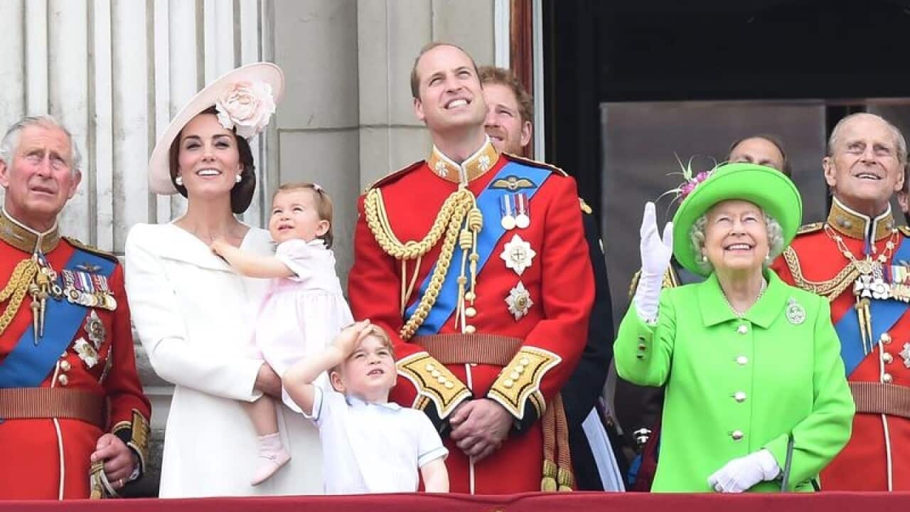 Members of the royal family gather for the Trooping of the Colour.