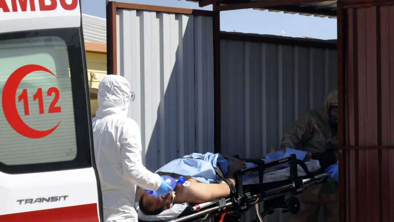 A victim of a suspected chemical weapons attacks in Idlib