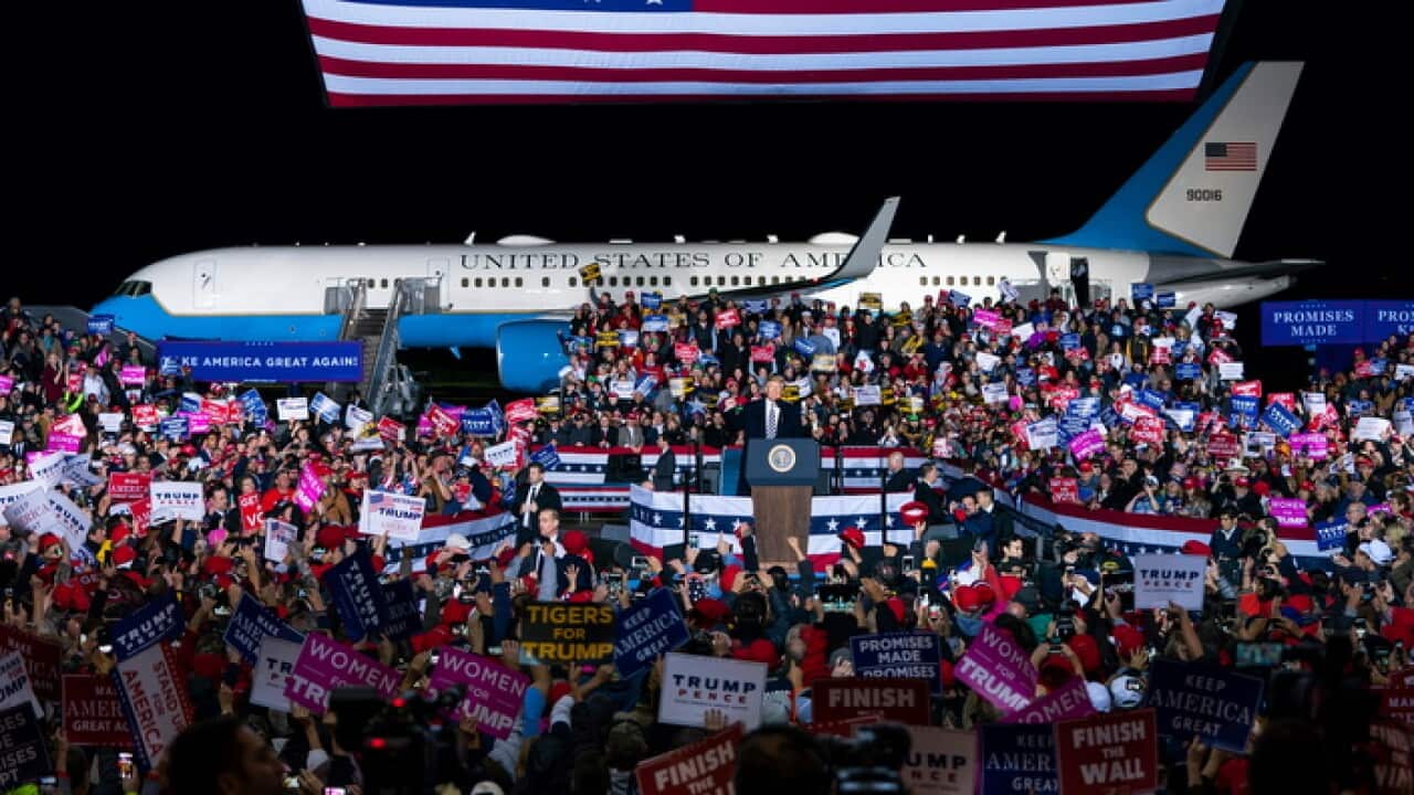 President Donald Trump at a rally in Missouri