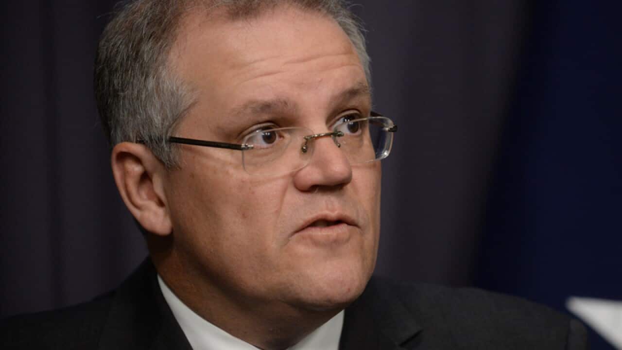 Scott Morrison speaks at a press conference.