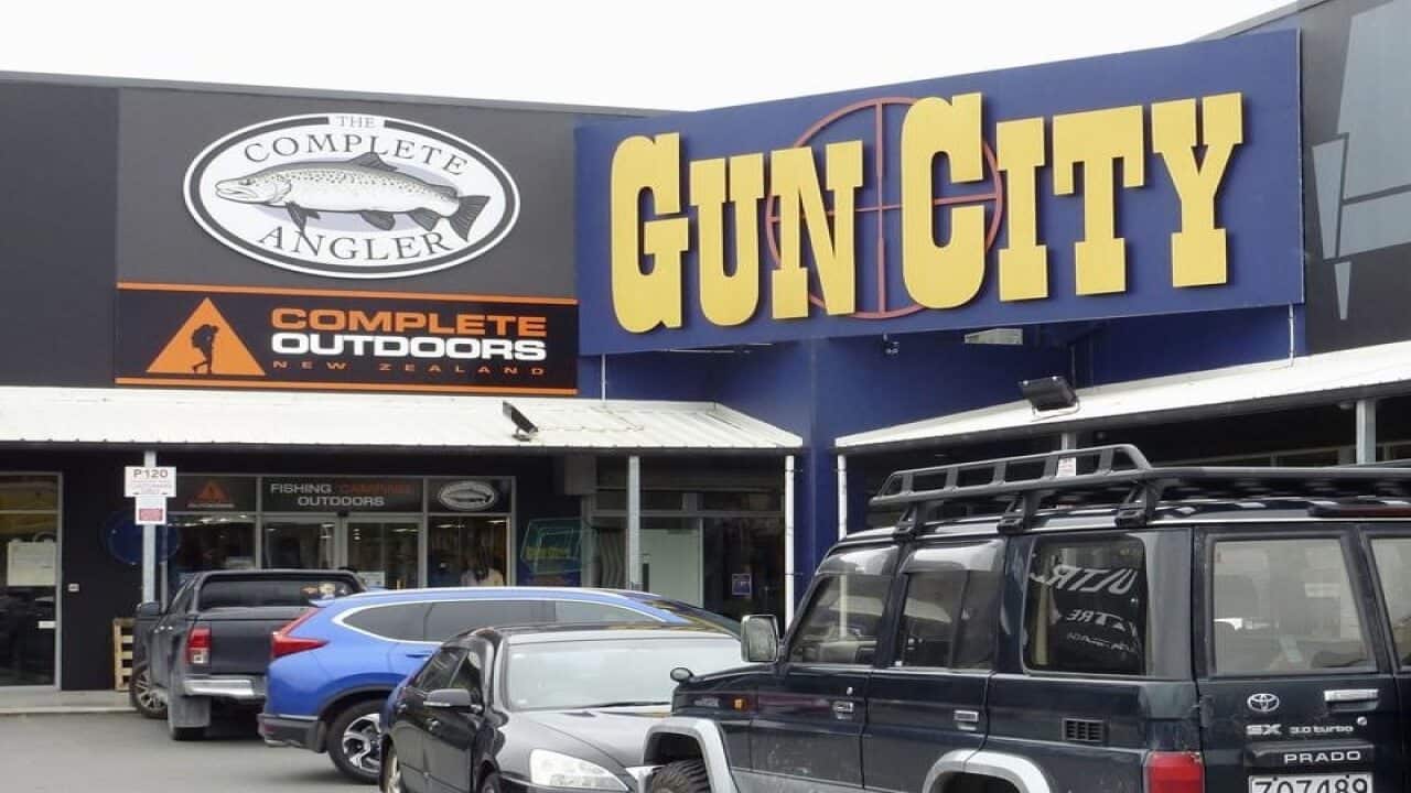 A gun shop in Christchurch, New Zealand.