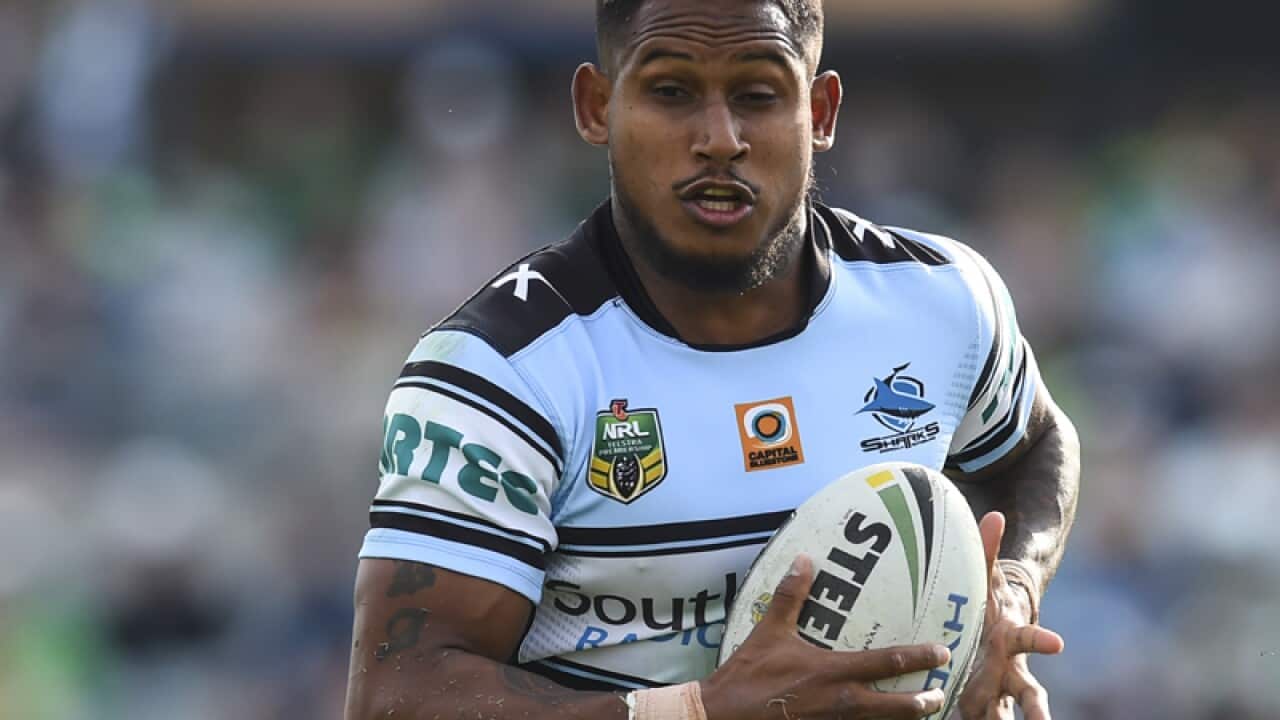Ben Barba of the Sharks in action