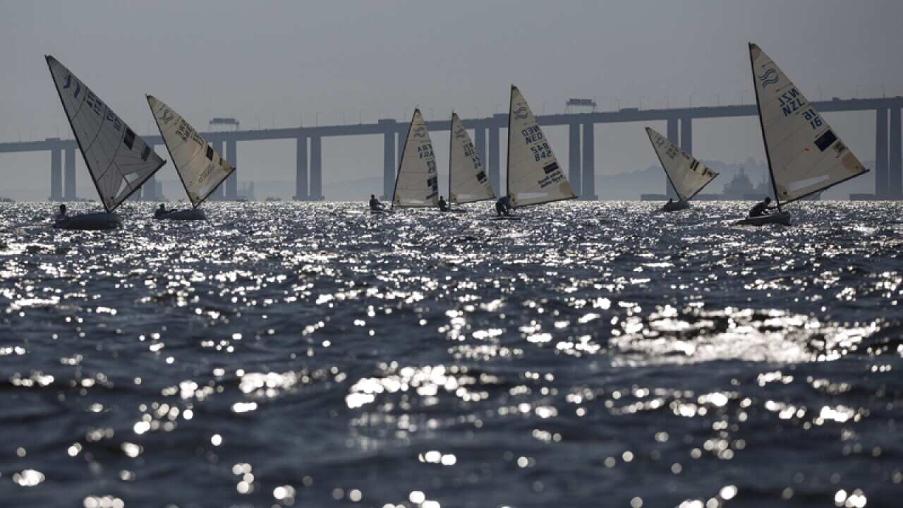 Sailors during the first test event for the Rio 2016 Olympic Games