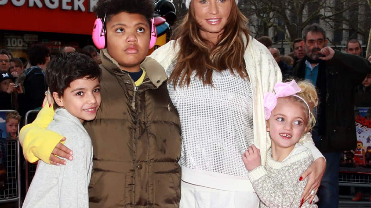 Katie Price with her children Junior (left)Harvey and Princess.