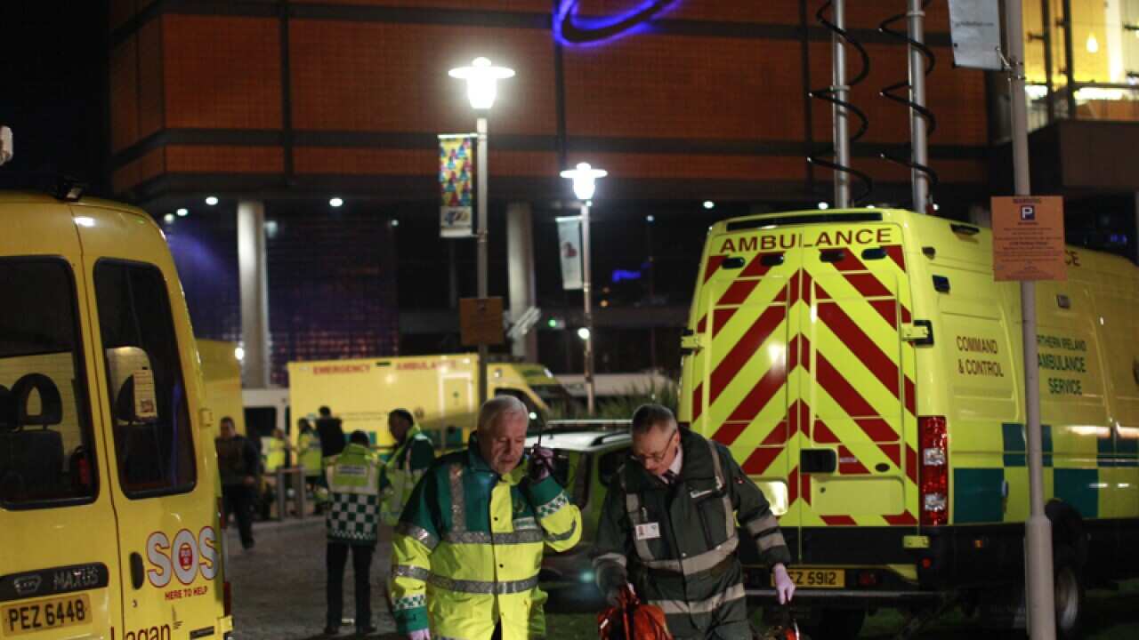 Ambulance crews after 60 people were taken ill at a concert in Belfast