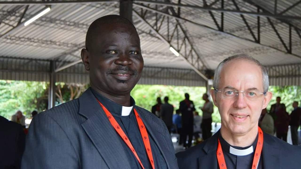 Canon Bartholomew Bol Deng and Dr Justin Welby the Archbishop of Canterbury