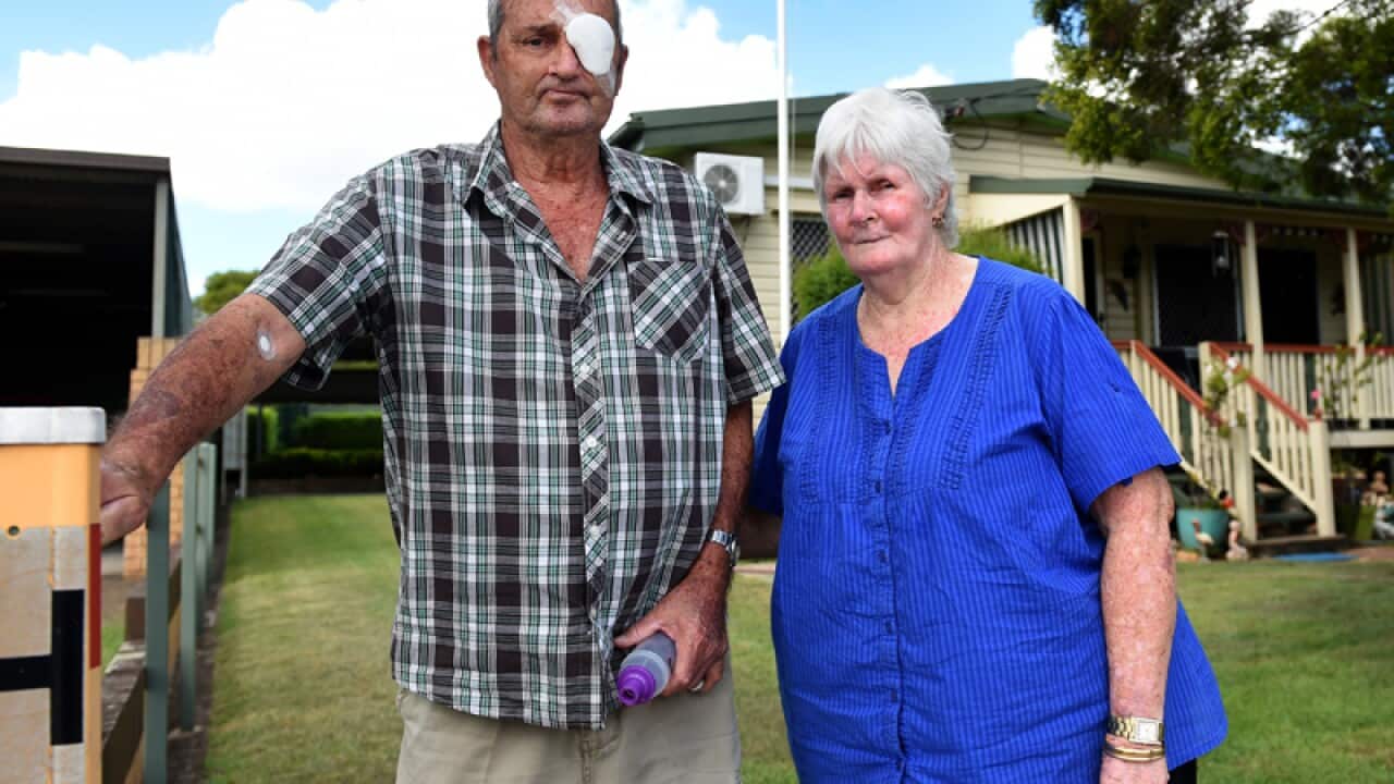 Black Lung disease sufferer Percy Verrall (L) and his wife Daphne