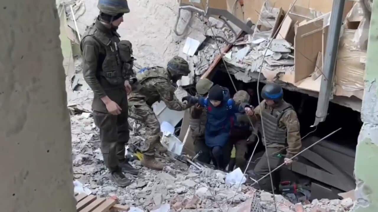 Civilians, including the elderly and children, being pulled from the rubble at the Azovstal plant in Mariupol