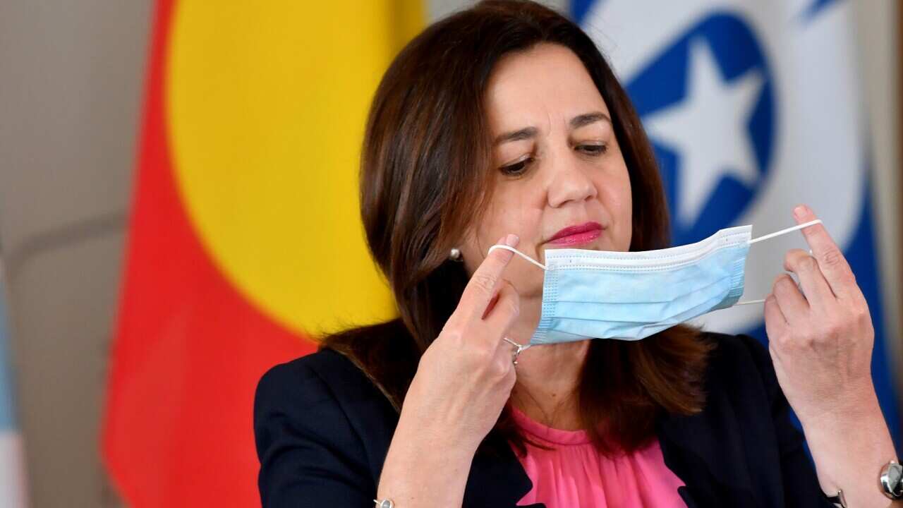 Annastacia Palaszczuk at a media conference