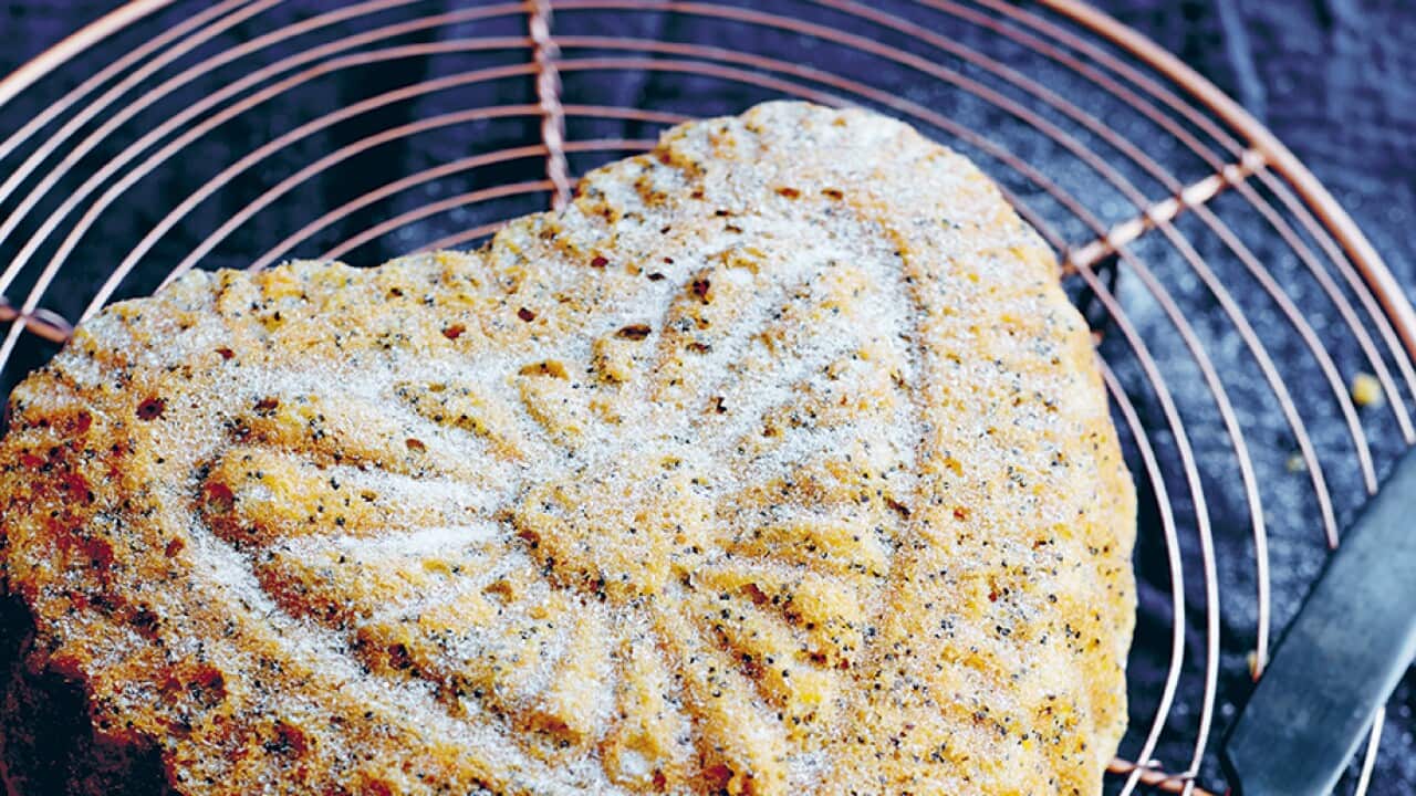 Sweet potato, lime & poppy seed cake
