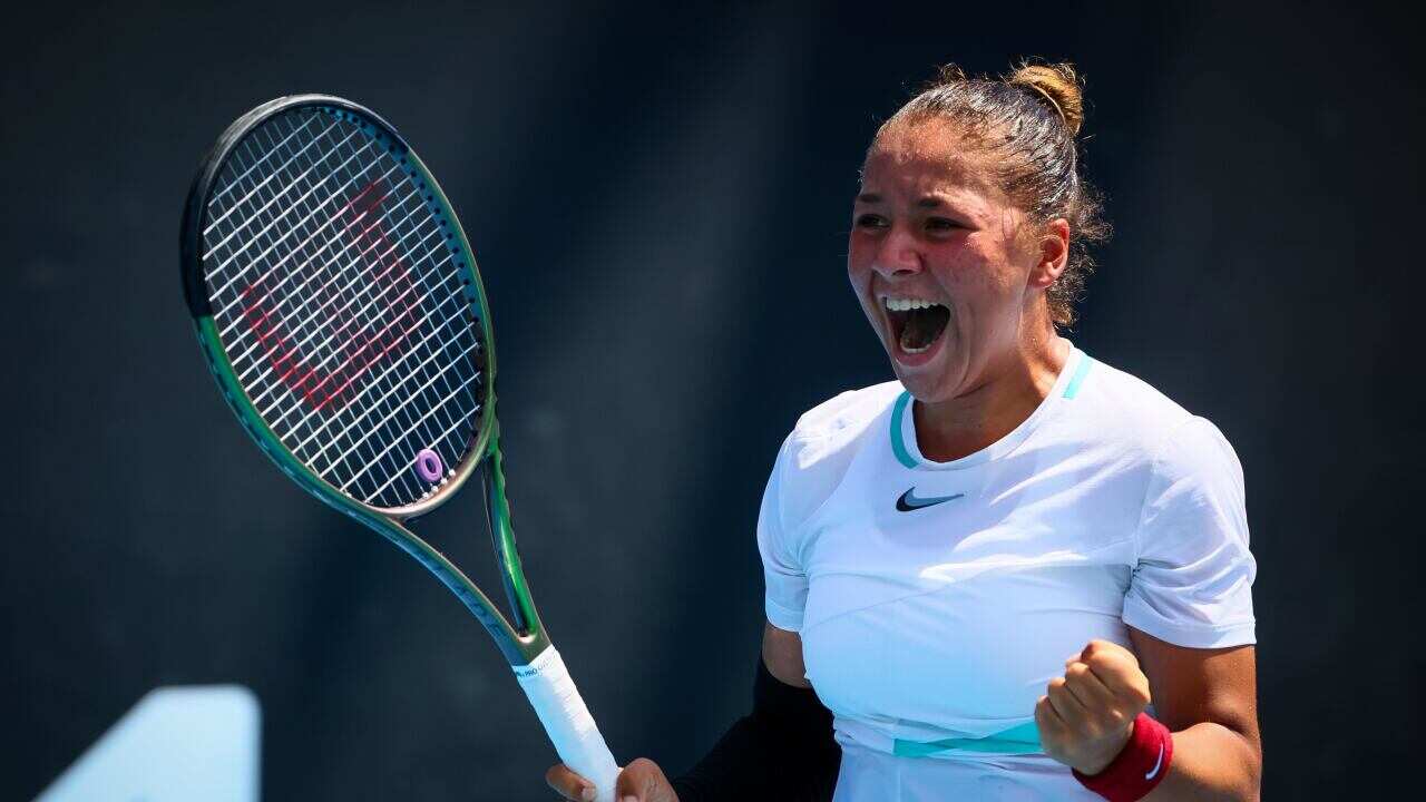Greek-Belgian Sofia Costoulas at the Australian Open Grand Slam tennis tournament, Melbourne.