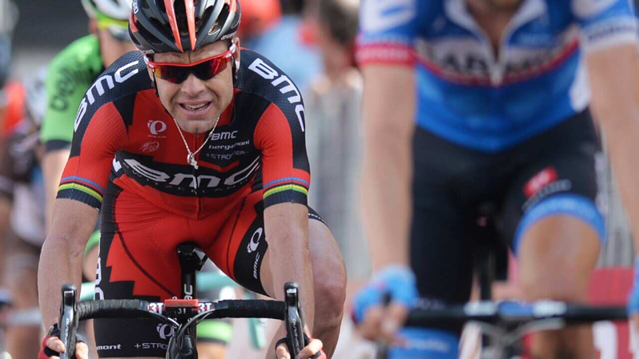 Cadel Evans pedals during the 15th stage of the Giro D'Italia.