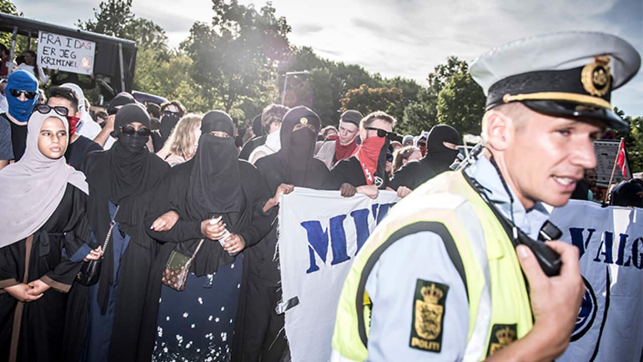 Protests in Denmark to support Niqab