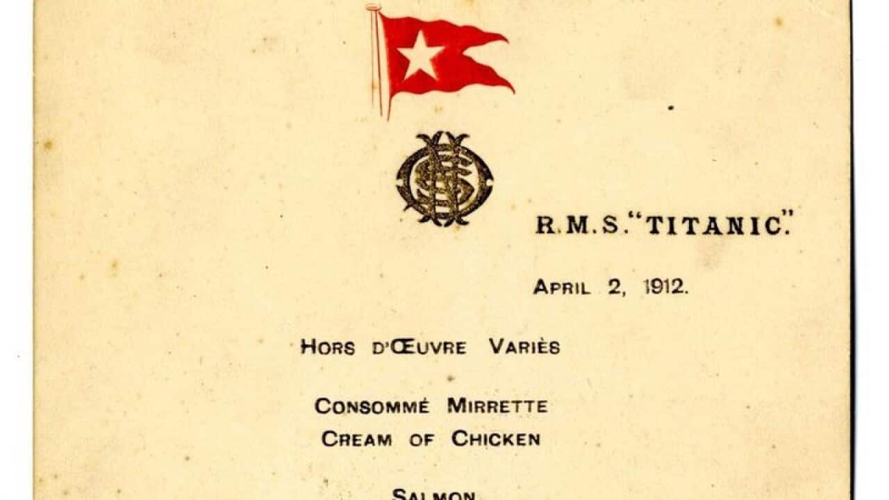 The first meal on the Titanic was served during the liner's sea trials on April 2 in 1912.