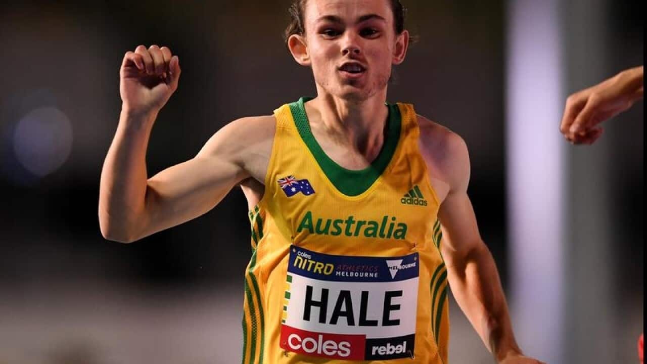 Jack Hale in the men's 100m at the NITRO Athletics series.
