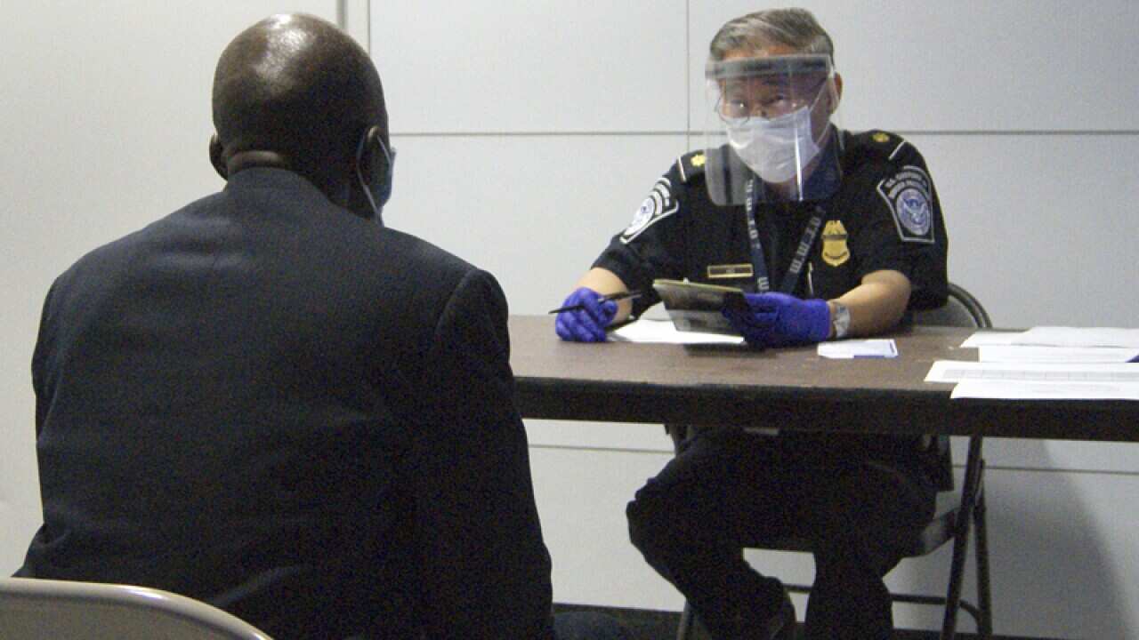 US airport Ebola screening.