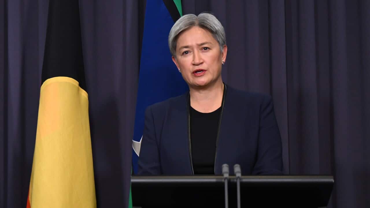 Foreign Minister Penny Wong speaks at a media conference at Parliament House (AAP)
