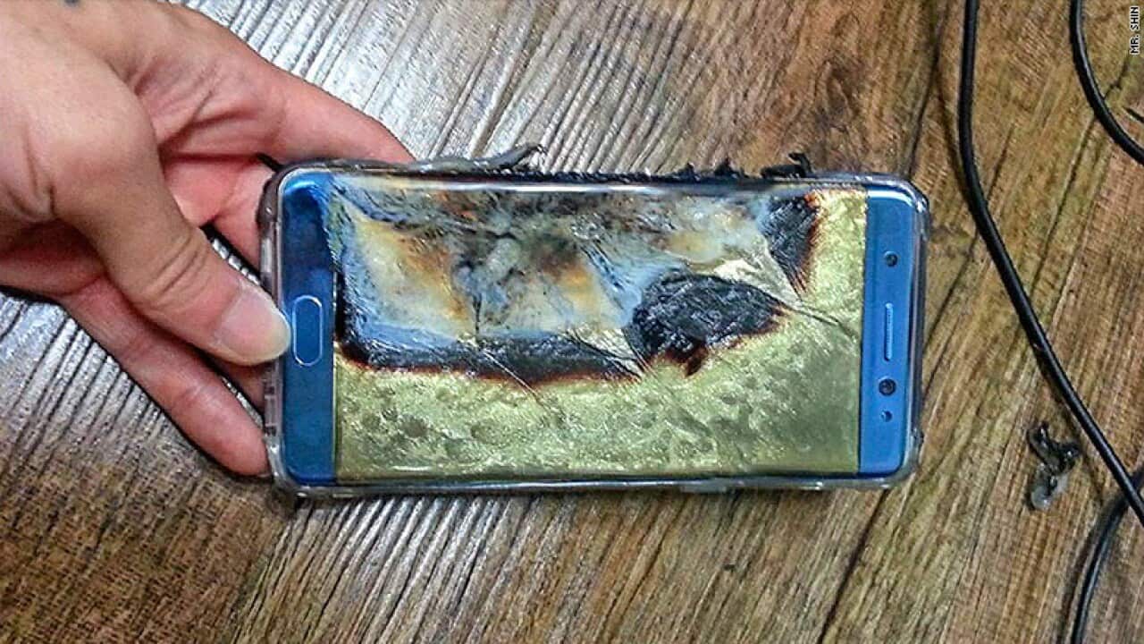 Burned Samsung Galaxy Note 7