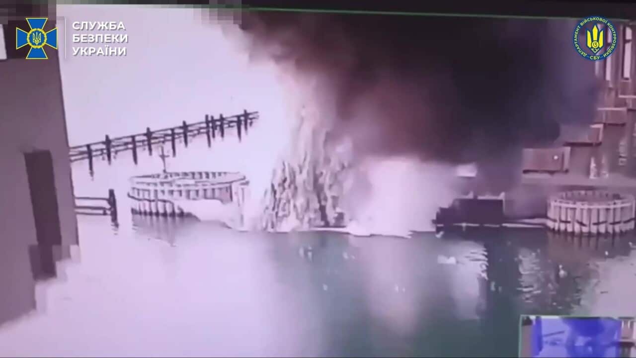 Ukraine says it hit Crimea bridge with underwater bomb, damaging Russian supply route Ukraine says it hit Crimea bridge with underwater bomb, damaging Russian supply route