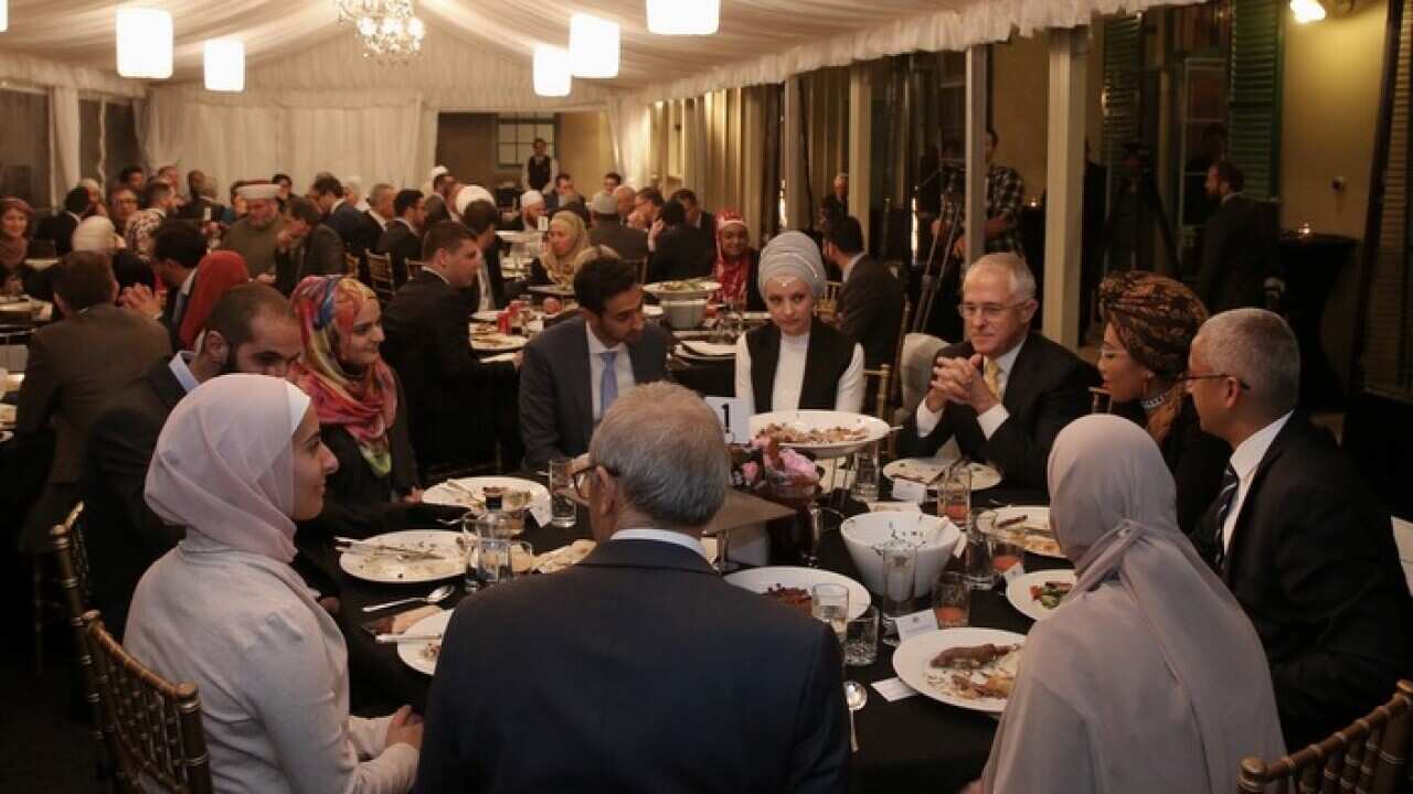 Guests included broadcaster Waleed Aly and his wife Susan Carland and footballer Bachar Houli. Election 2016.