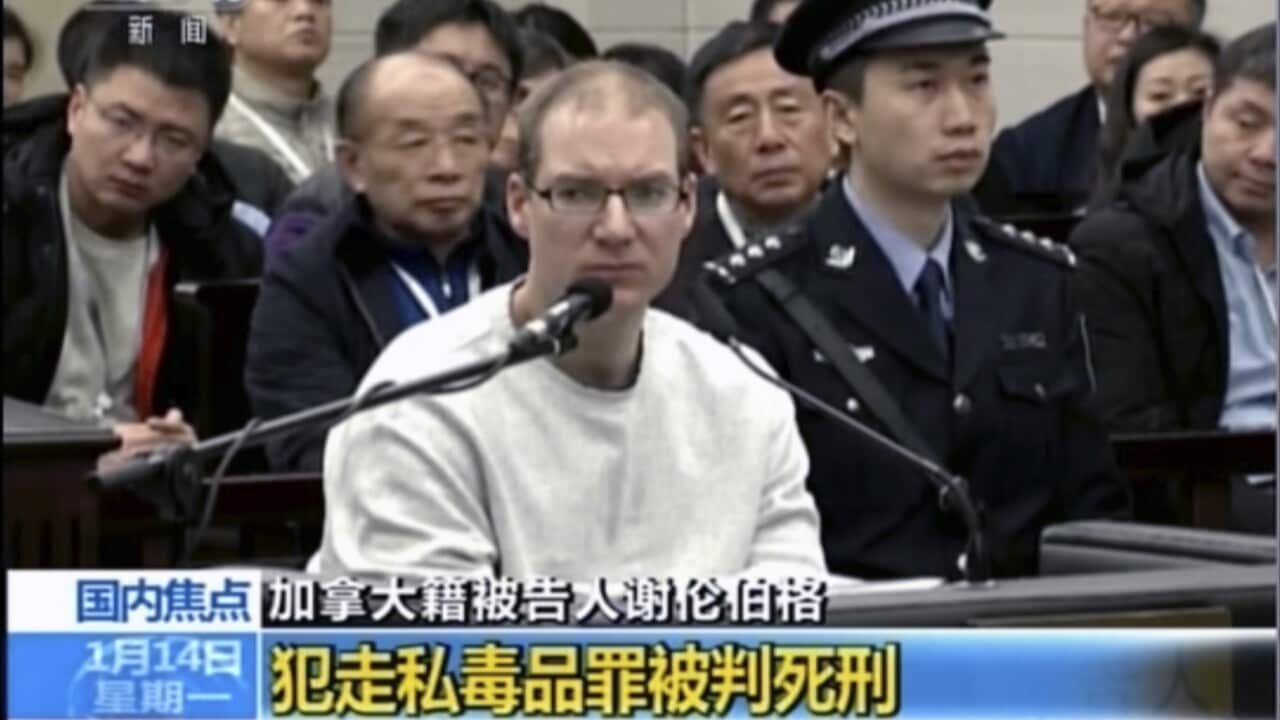 Canadian Robert Lloyd Schellenberg attends his retrial at the Dalian Intermediate Peoples Court in Dalian, northeastern China's Liaoning province