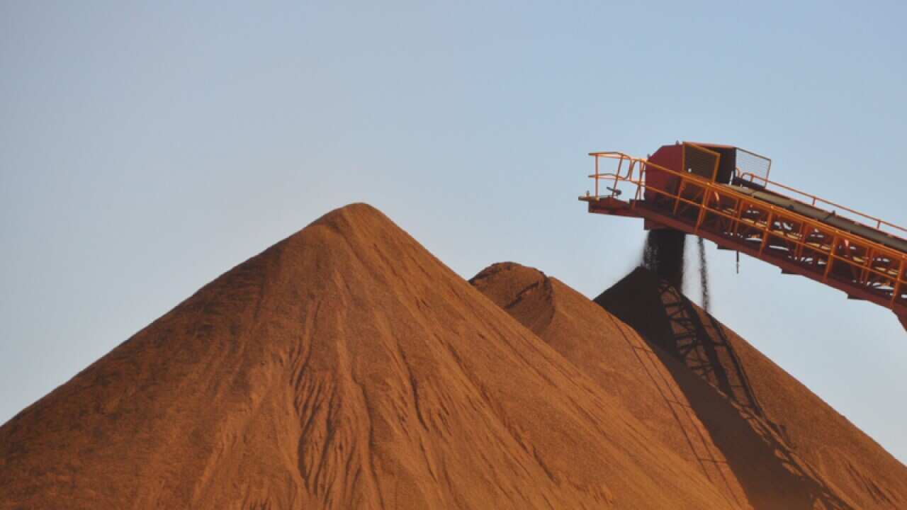 Iron ore mining.