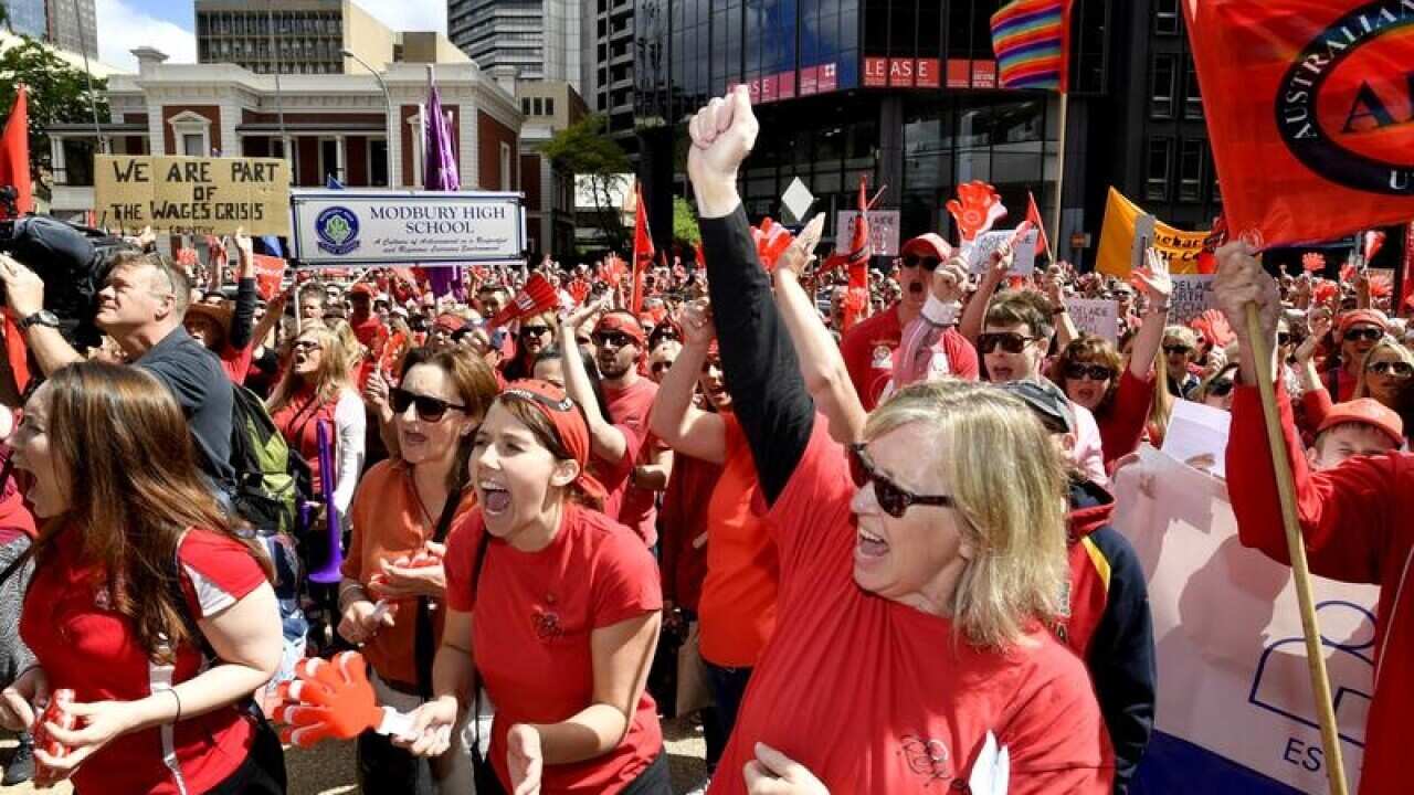 SA public school teachers protest in Adelaide