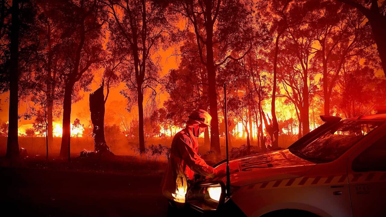 Firefighters battle a bushfire in Bridgetown, Western Australia
