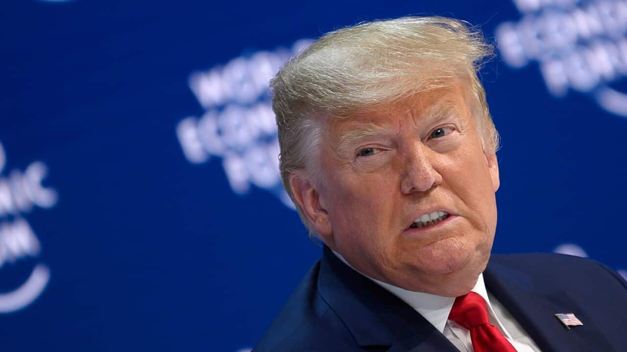 US President Donald Trump during the speech.