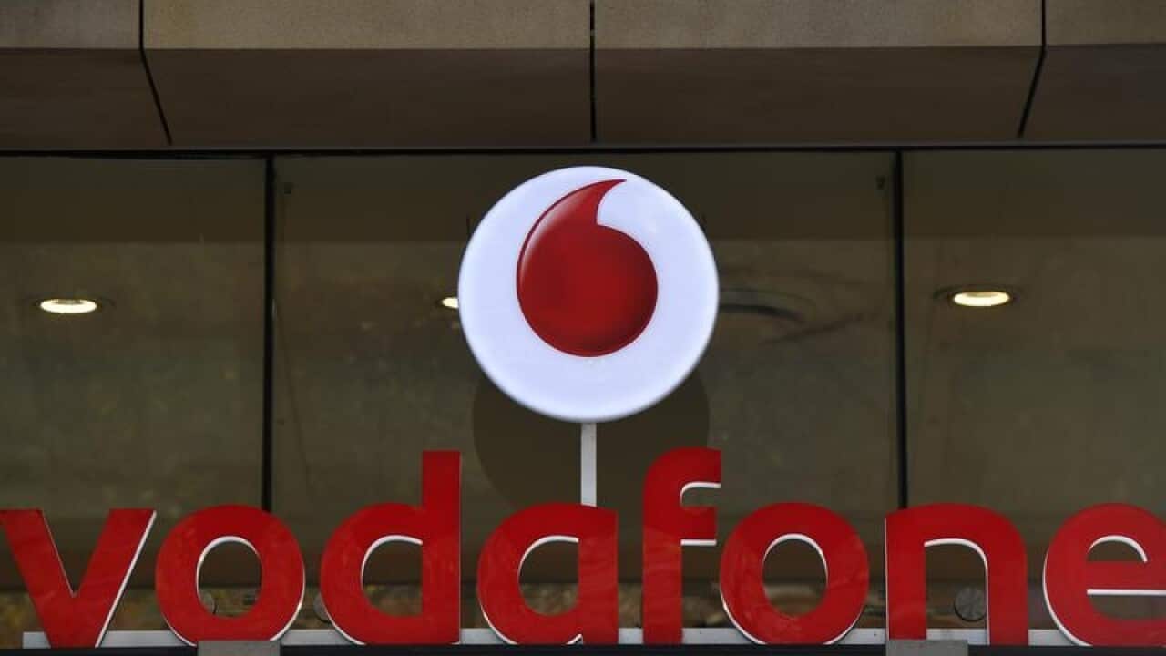 Vodafone signage at their Pitt Street store in Sydne