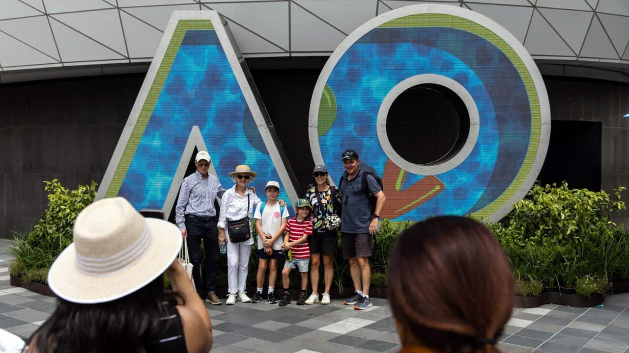 Spectators on Day 1 of the 2023 Australian Open tennis tournament at Melbourne Park