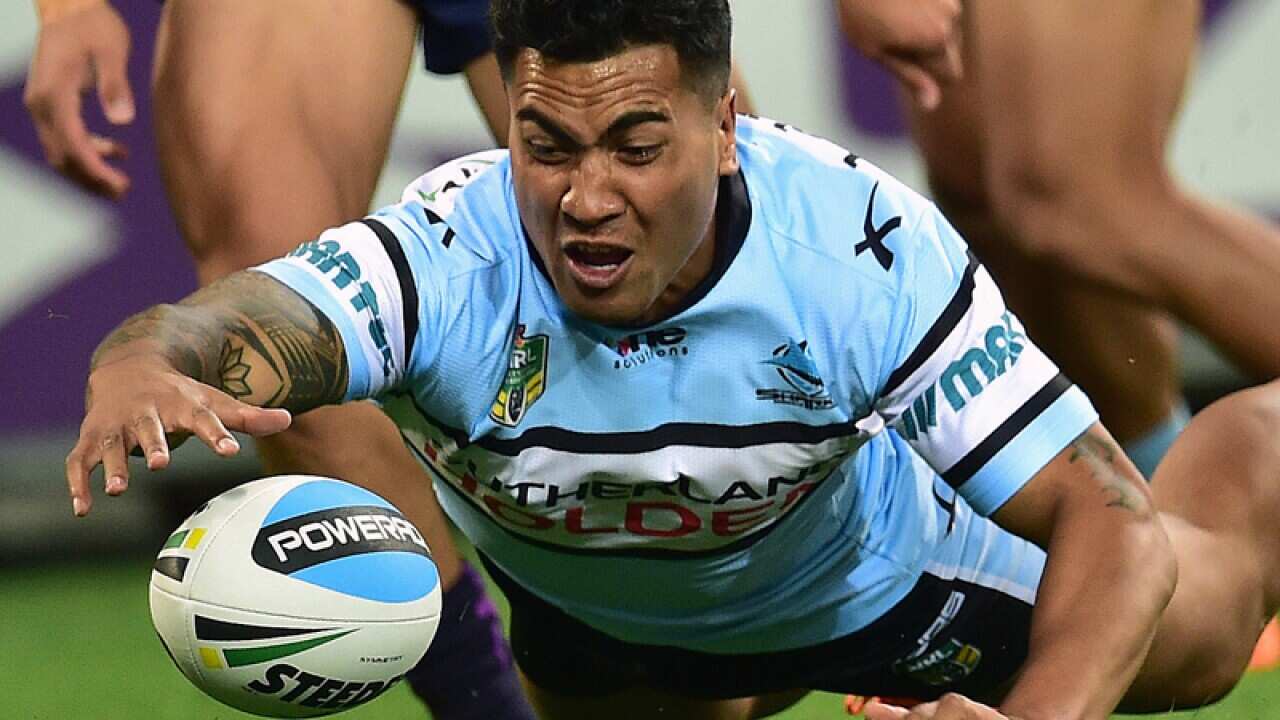 Valentine Holmes of the Cronulla Sharks