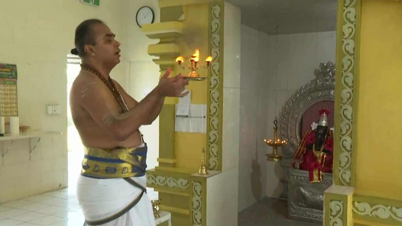 A Hindu priest at temple