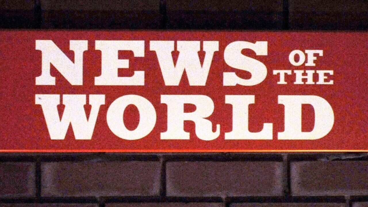 The logo of News of the World in London