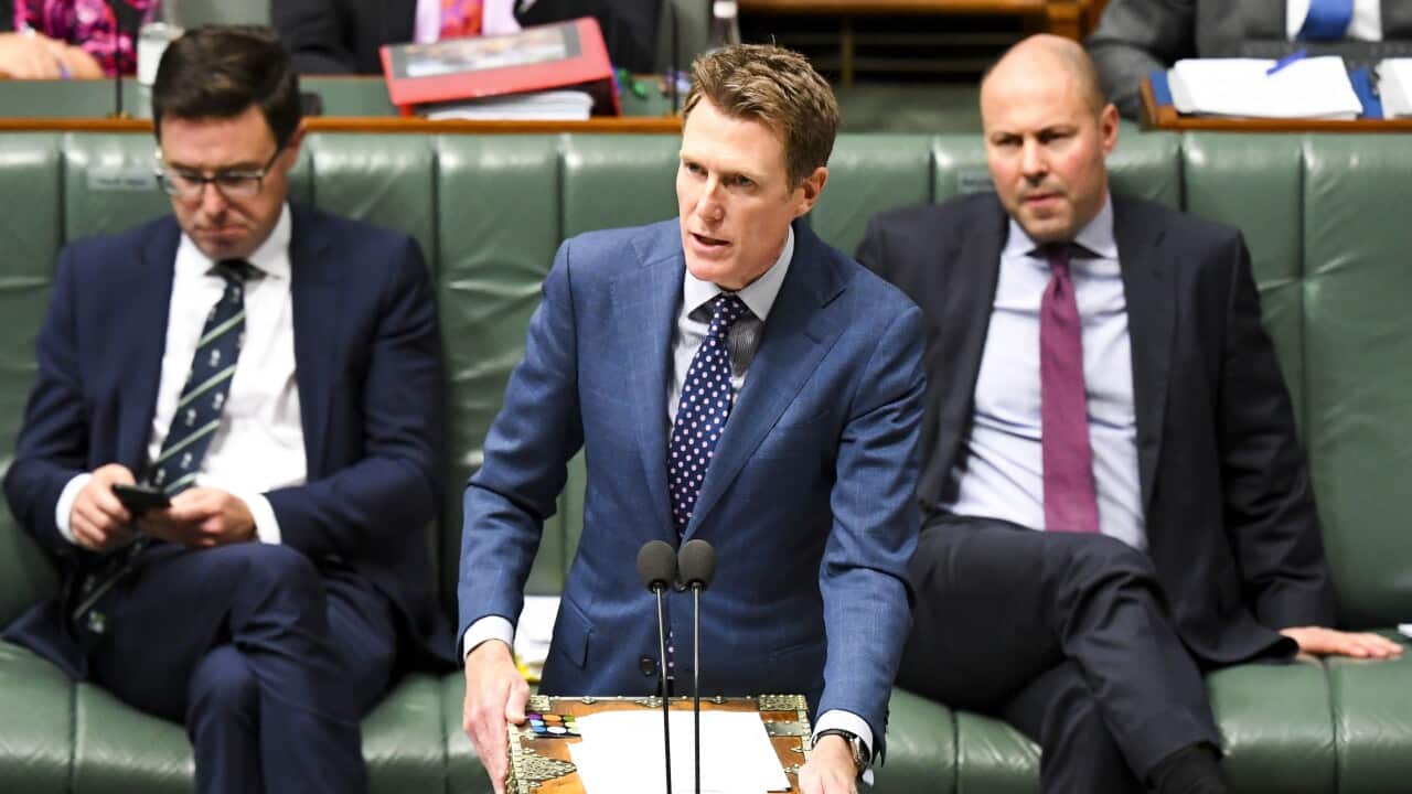 Industry Minister Christian Porter speaks during Question Time at Parliament House in Canberra.