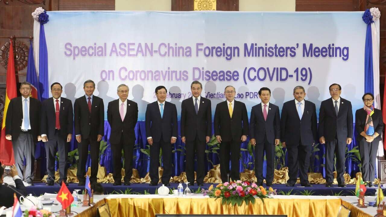 Special ASEAN-China Foreign Meeting on Coronavirus (AAP Image - EPA - STR)