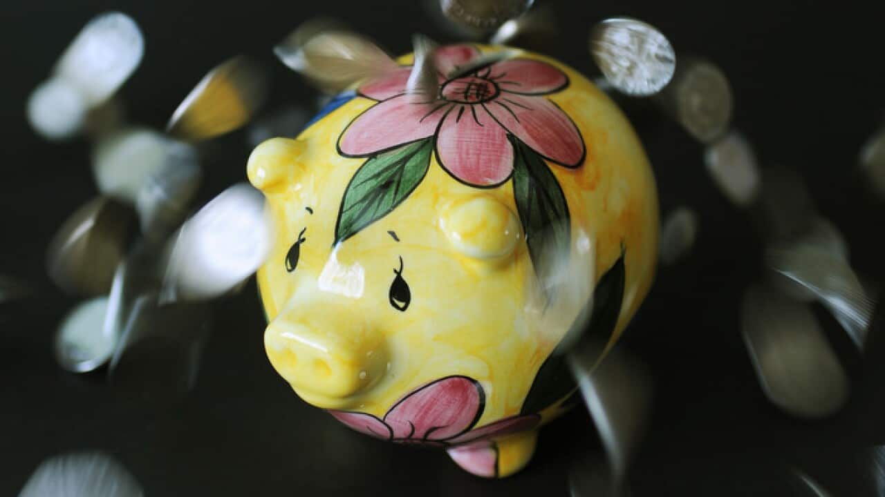 Worried piggy bank
