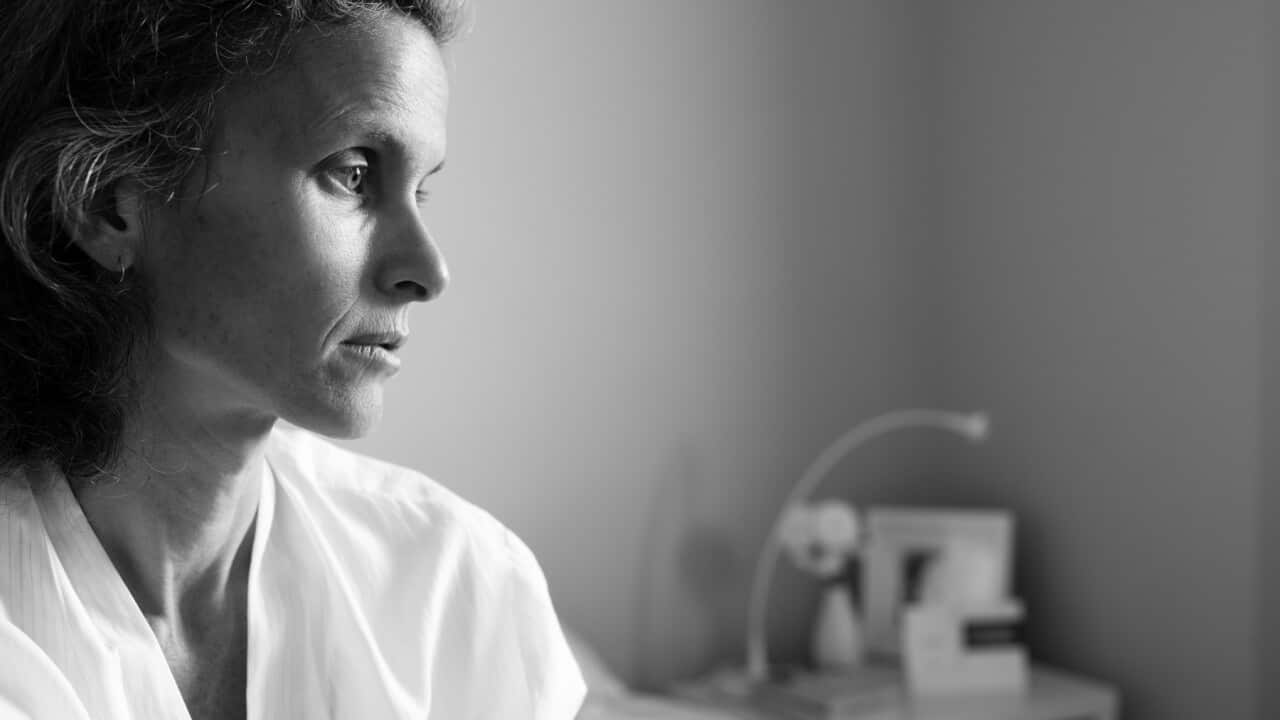 Side View Portrait Of Woman Thinking