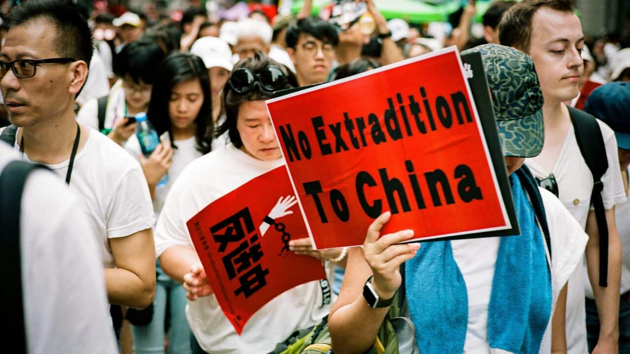Protesters in Hong Kong