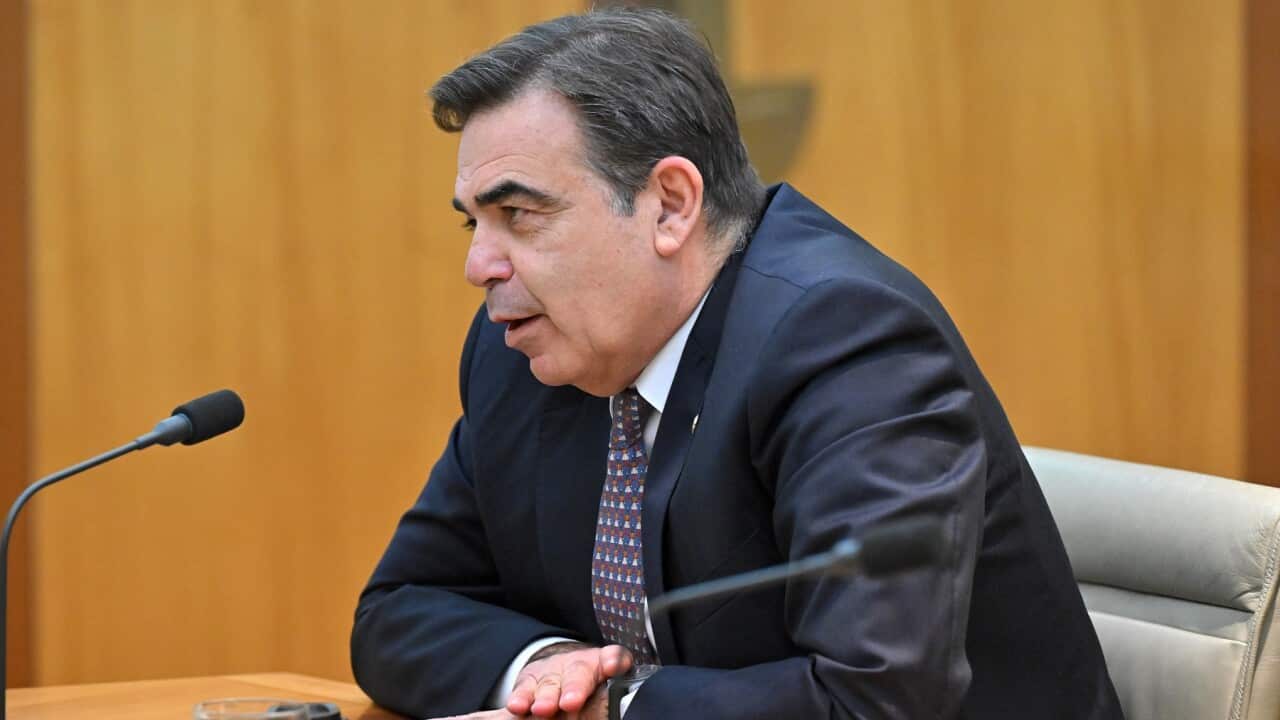 European Commission Vice-President Margaritis Schinas at Parliament House in Canberra (AAP)